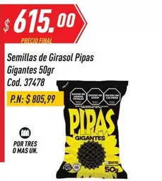 Mas - Semillas de Girasol Pipas Gigantes 50gr Cod. 37478