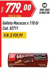 Lia - Galleta Macucas x 110 Gr Cod. 82711