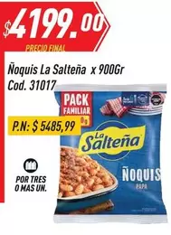 La Salteña - Ñoquis x 900Gr Cod. 31017