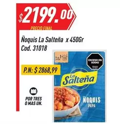 La Salteña - Ñoquis  x 450Gr Cod. 31018