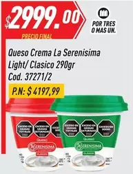 Mas - Queso Crema Light/Clasico 290gr Cod. 37271/2