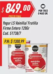 Mas - Yogur LS Vainilla/ Frutilla Firme Entero 120Gr Cod. 51738/7