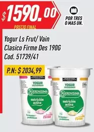 Mas - Yogur Ls Frut/ Vain Clasico Firme Des 190G Cod. 51739/41