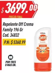Off - Repelente Crema Family Cod. 34832