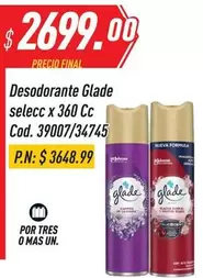 Glade - Desodorante selecc x 360 Cc Cod. 39007/34745