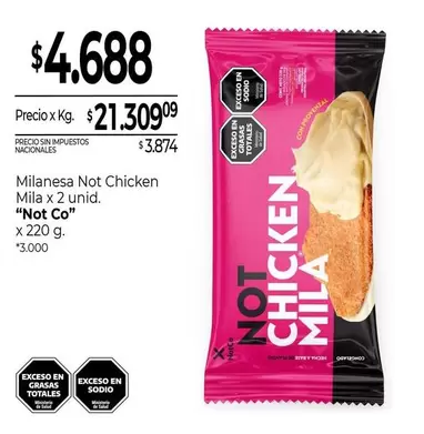 X$ - Milanesa Not Chicken Mila x 2 unid.