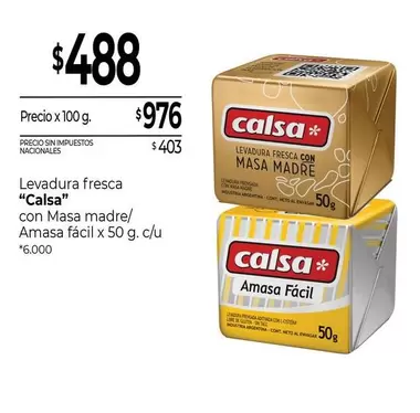 Calsa - Levadura fresca con Masa madre