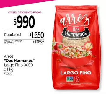 Dos Hermanos - Arroz Largo Fino 0000