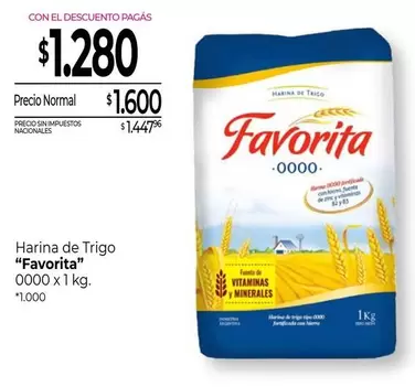 Favorita - Harina de Trigo 0000 x 1 kg.