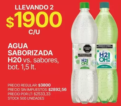 AGUA SABORIZADA H2O