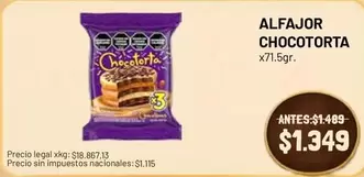 ALFAJOR CHOCOTORTA