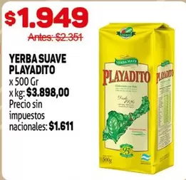 Playadito - YERBA SUAVE PLAYADITO