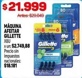 Gillette - MÁQUINA AFEITAR X8U