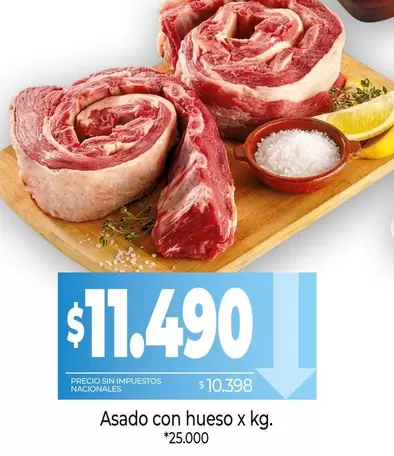 X$ - Asado con hueso x kg.
