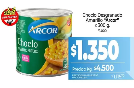 Arcor - Choclo Desgranado Amarillo
