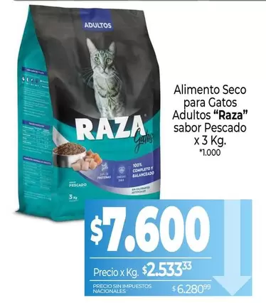 Raza - Alimento Seco para Gatos Adultos sabor Pescado