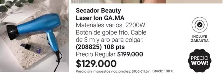 Aro - Secador Beauty Laser Ion GA.MA (208825)