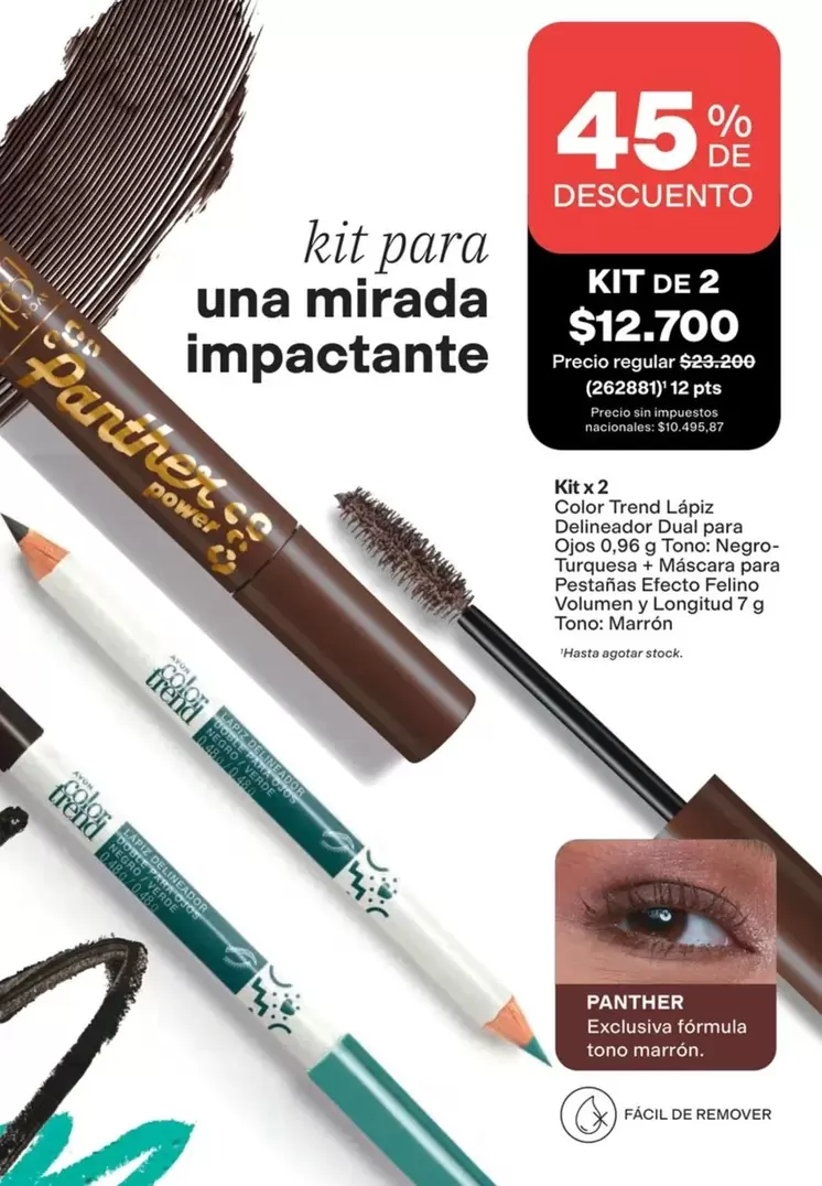 Negro - KIT DE 2 Color Trend Lápiz Delineador Dual para Ojos