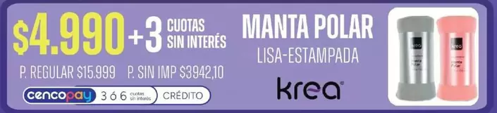 krea - MANTA POLAR LISA-ESTAMPADA