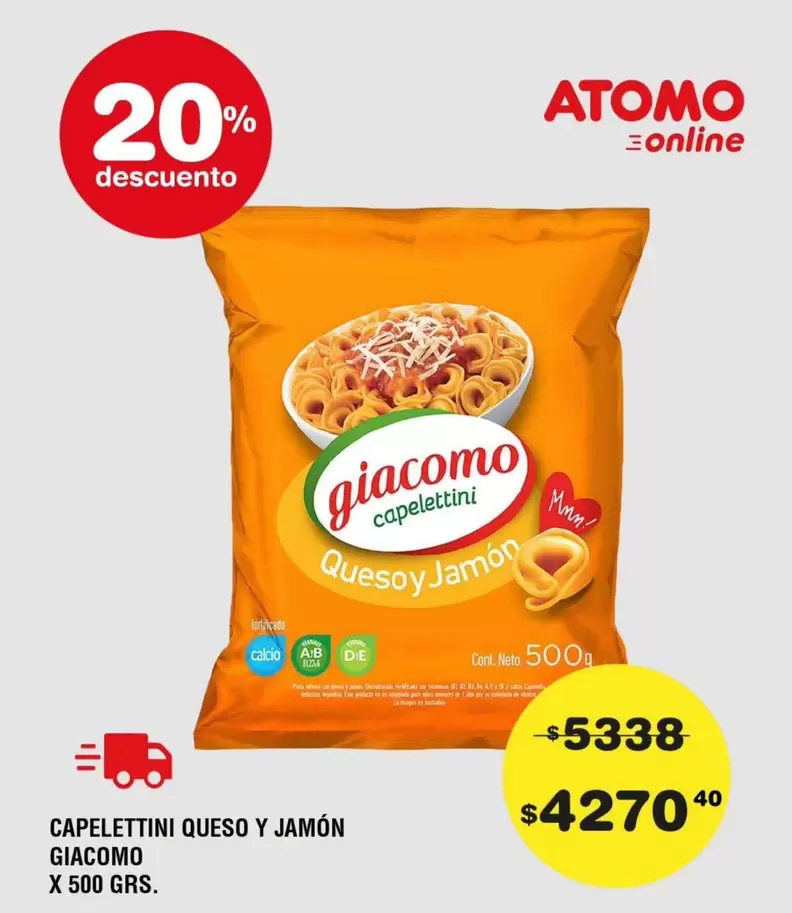 Giacomo - CAPELETTINI QUESO Y JAMÓN