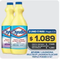 Ayudin - Lavandina Multisup Lavanda/Glaciar Triple Poder