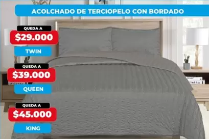 King - ACOLCHADO DE TERCIOPELO CON BORDADO