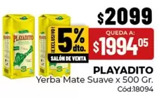 Playadito - Yerba Mate Suave x 500 Gr. Cód:18094