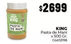 King - Pasta de Maní x 500 Gr. Cód:53198