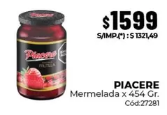 Piacere - Mermelada x 454 Gr. Cód:27281