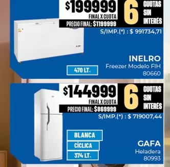 Inelro - Freezer Modelo FIH 80660