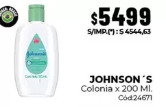 Johnson's - Colonia x 200 Ml. Cód:24671