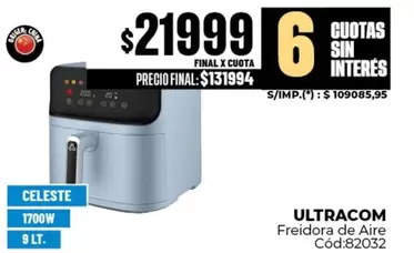 X$ - FREIDORA DE AIRE Ultracom Cód:82032