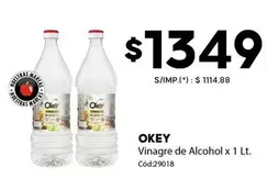 Okey - Vinagre de Alcohol x 1 Lt. Cód:29018
