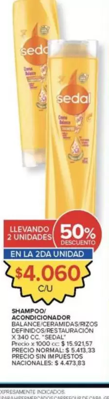 Sedal - SHAMPOO/ACONDICIONADOR BALANCE CERAMIDAS RIZOS DEFINIDOS/RESTAURACION X 340 CC