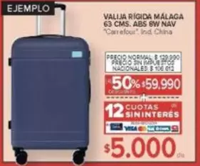 Carrefour - VALIJA RÍGIDA MÁLAGA 63 CMS. ABS 8W NAV