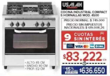 COCINA INDUSTRIAL COMPACT 6 HORNALLAS MOD. 4500