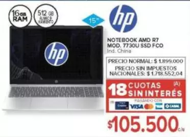 HP - NOTEBOOK AMD R7 MOD. 7730 SSD FC0