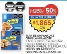 La Salteña - TAPA DE EMPANADAS CRIOLLA/HOJALDRE