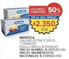 Tonadita - MANTECA CALIDAD EXTRA