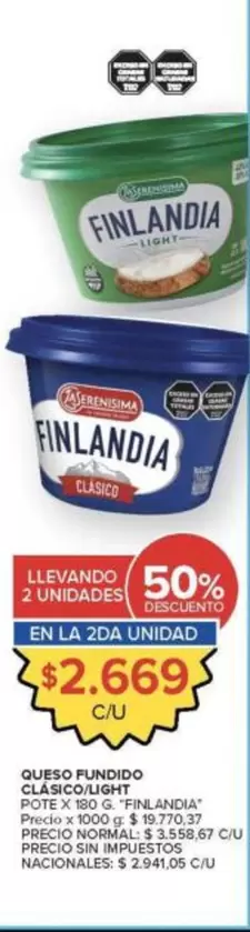 Finlandia - QUESO FUNDIDO CLÁSICO LIGHT