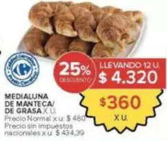 Carrefour - MEDIALUNA DE MANTECA/ DE GRASA