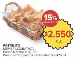 PASTELITO MEMBRILLO/BATATA