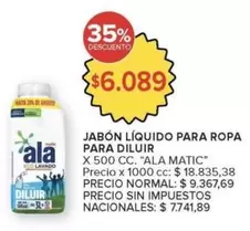 Ala - JABÓN LÍQUIDO PARA ROPA PARA DILUIR