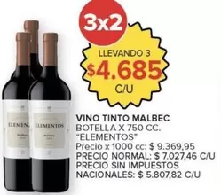 Elementos - VINO TINTO MALBEC