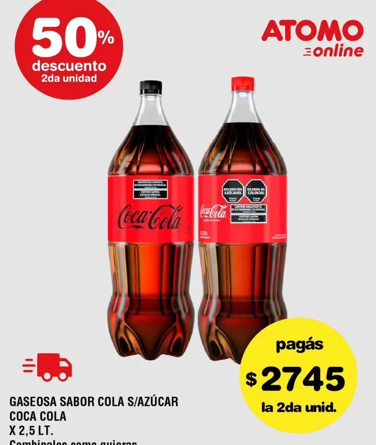 Coca cola - GASEOSA SABOR COLA S/AZÚCAR