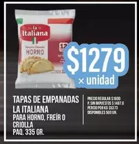 La Italiana - TAPAS DE EMPANADAS PARA HORNO, FREÍR O CRIOLLA