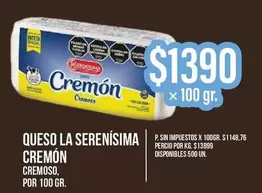 La Serenísima - Queso Cremón Cremoso