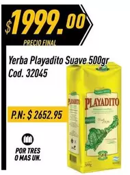 Playadito - Yerba  Suave 500gr Cod. 32045