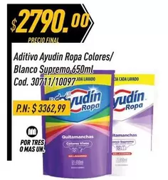 Ayudin - Aditivo Ayudín Ropa Colores/Blanco Supremo