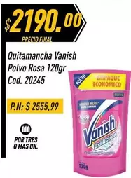 Vanish - Quitamanchan  Polvo Rosa 120gr Cod. 20245